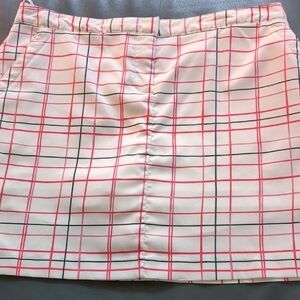 Izod Golf Cream Pencil Mini Skirt Ruched Casual
